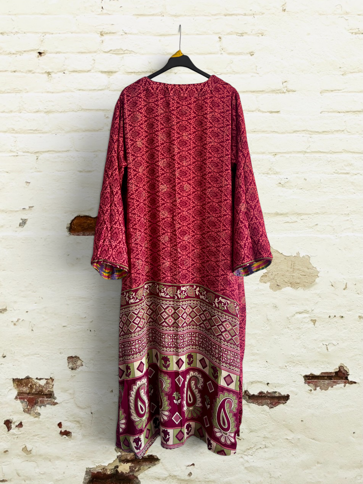 Kimono de seda reciclada Reversible Fuego