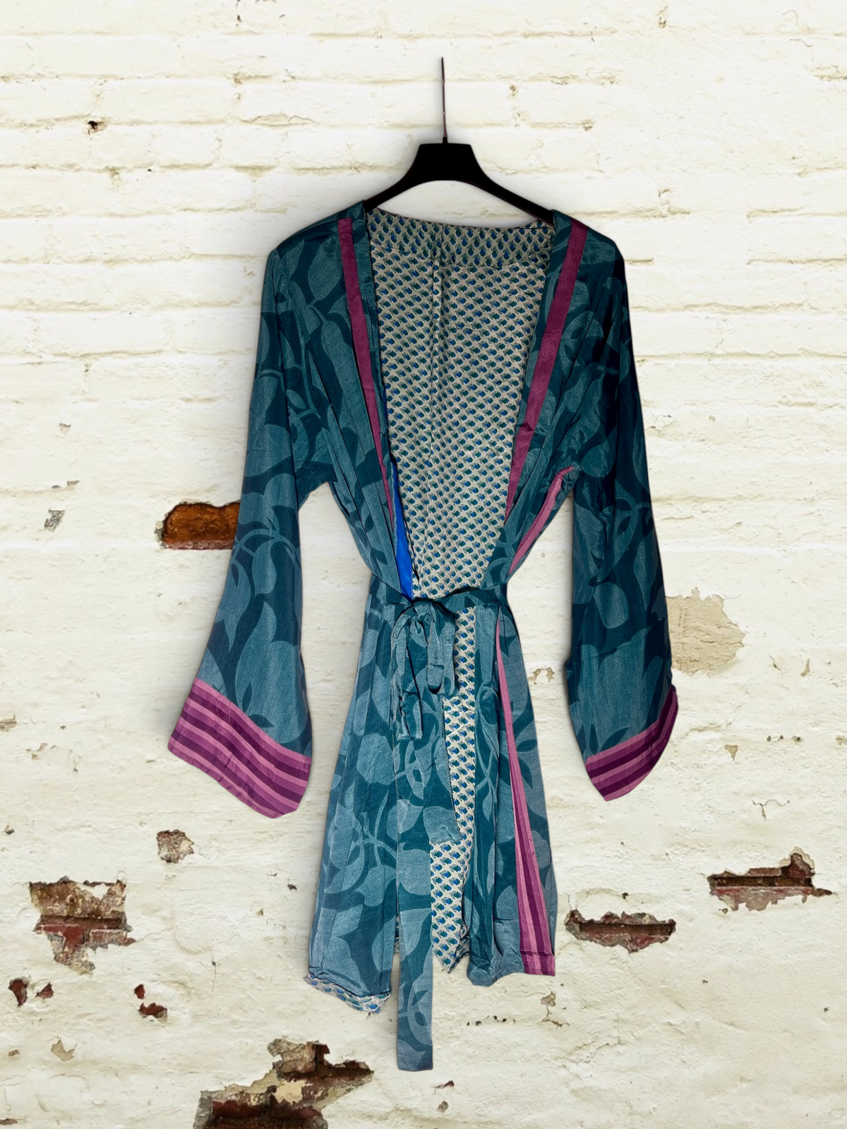 Kimono reversible corto Aguamarina