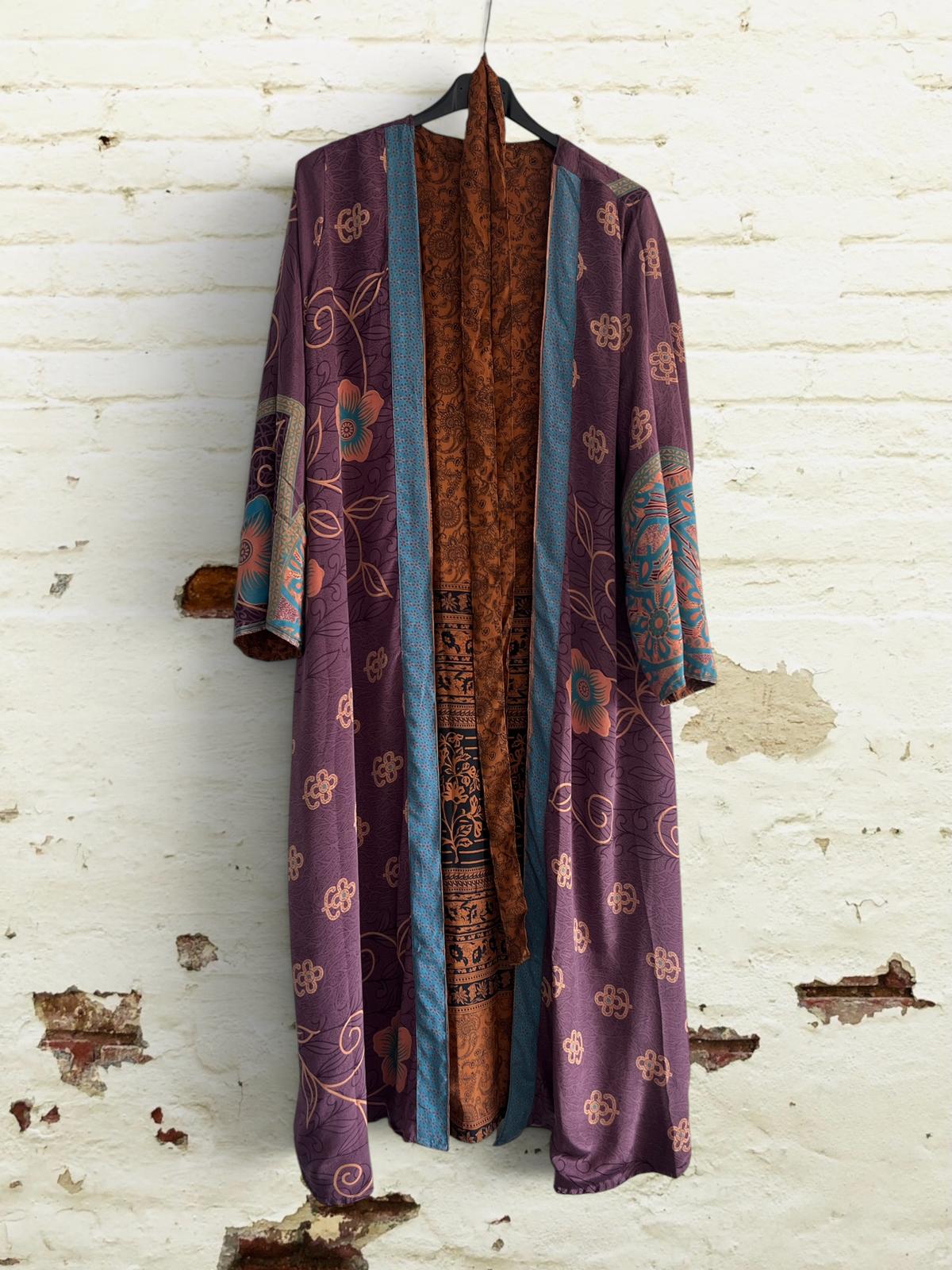 Kimono de seda reciclada Reversible Africa