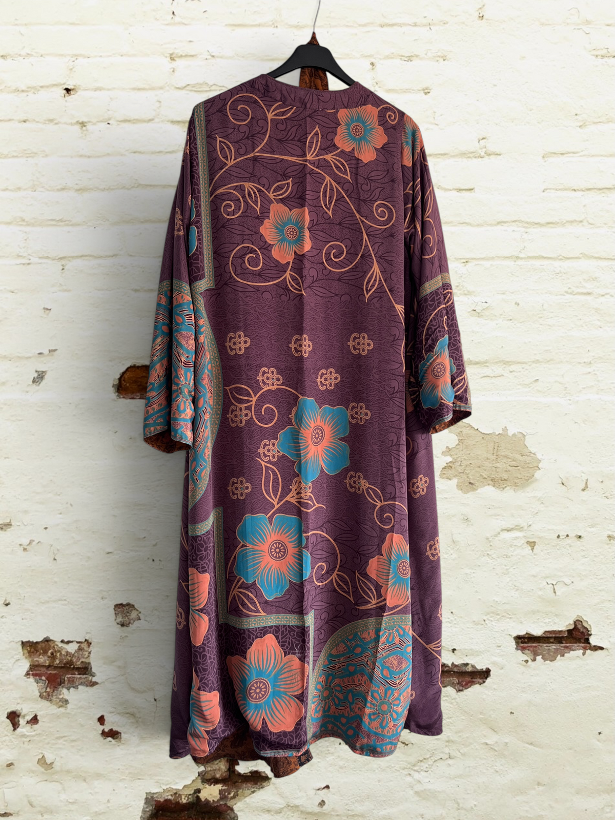 Kimono de seda reciclada Reversible Africa