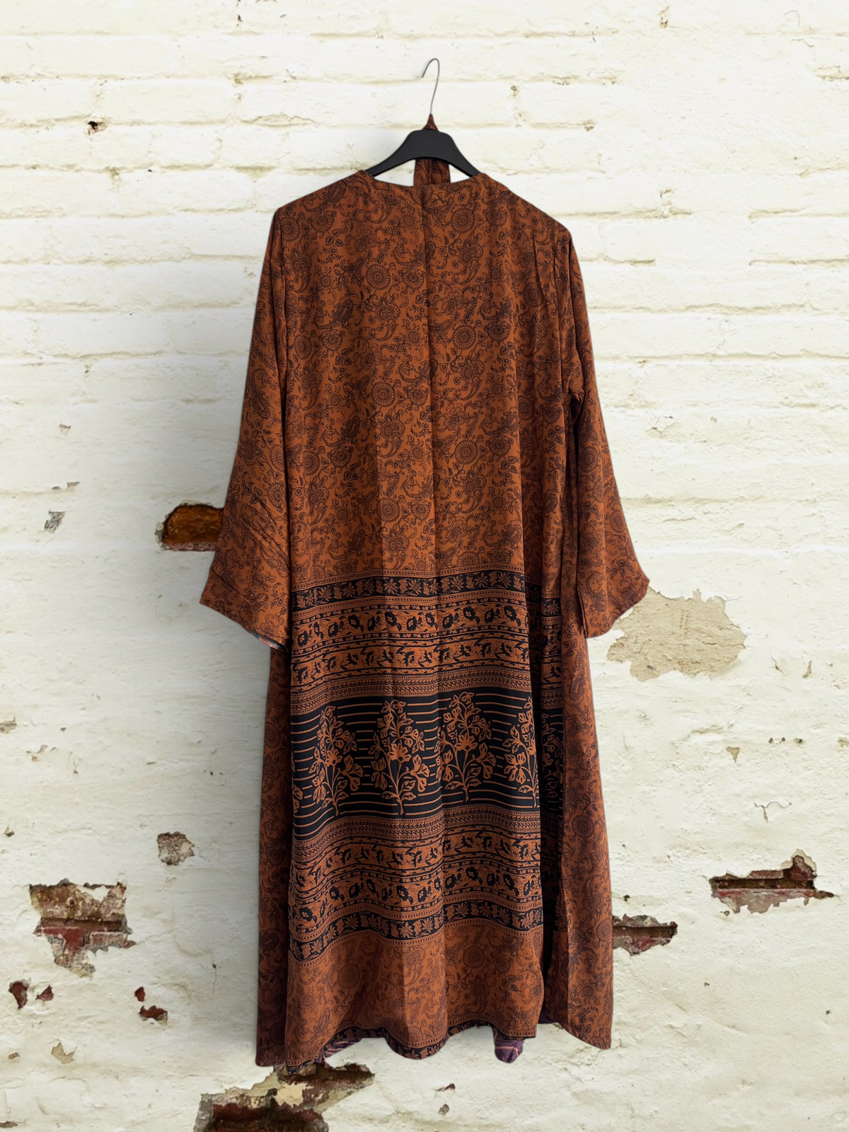 Kimono de seda reciclada Reversible Africa