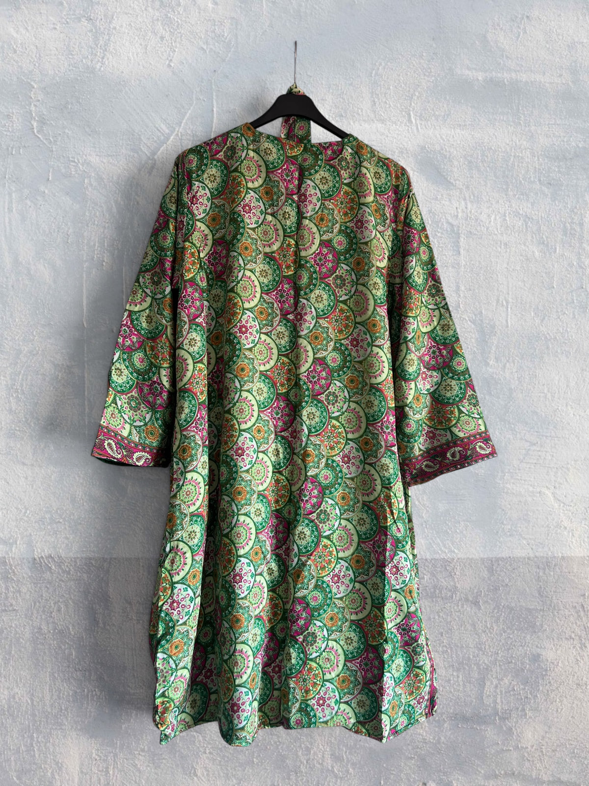 Kimono terciopelo medio largo reversible Esmeralda