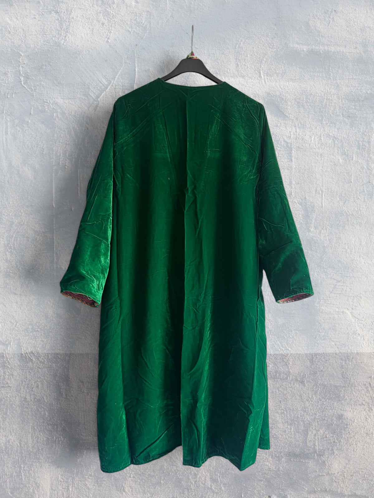 Kimono terciopelo medio largo reversible Esmeralda