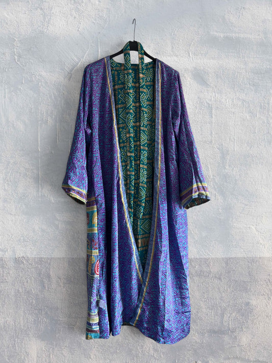 1 Kimono de seda reciclada Reversible Sunset