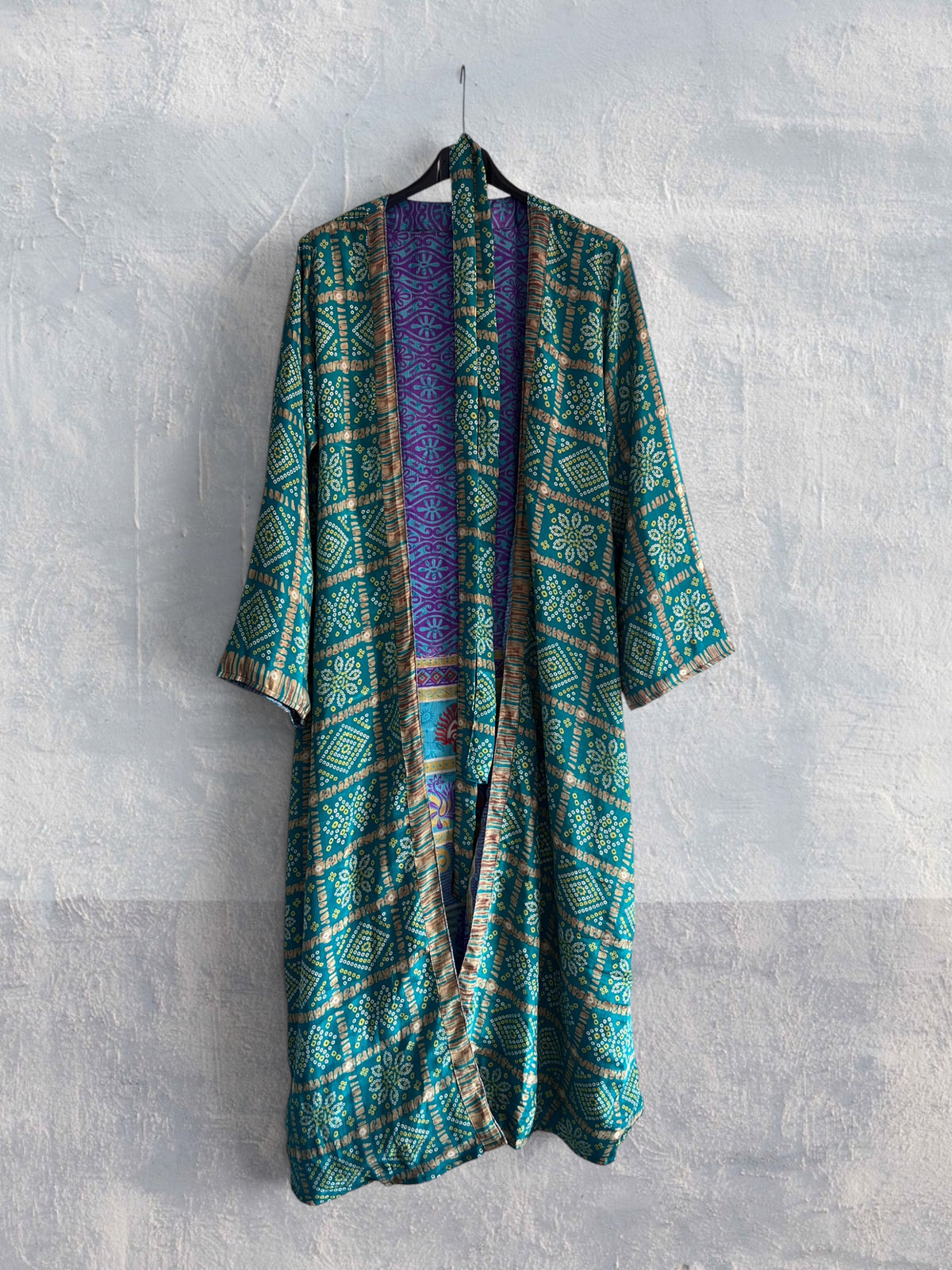 1 Kimono de seda reciclada Reversible Sunset
