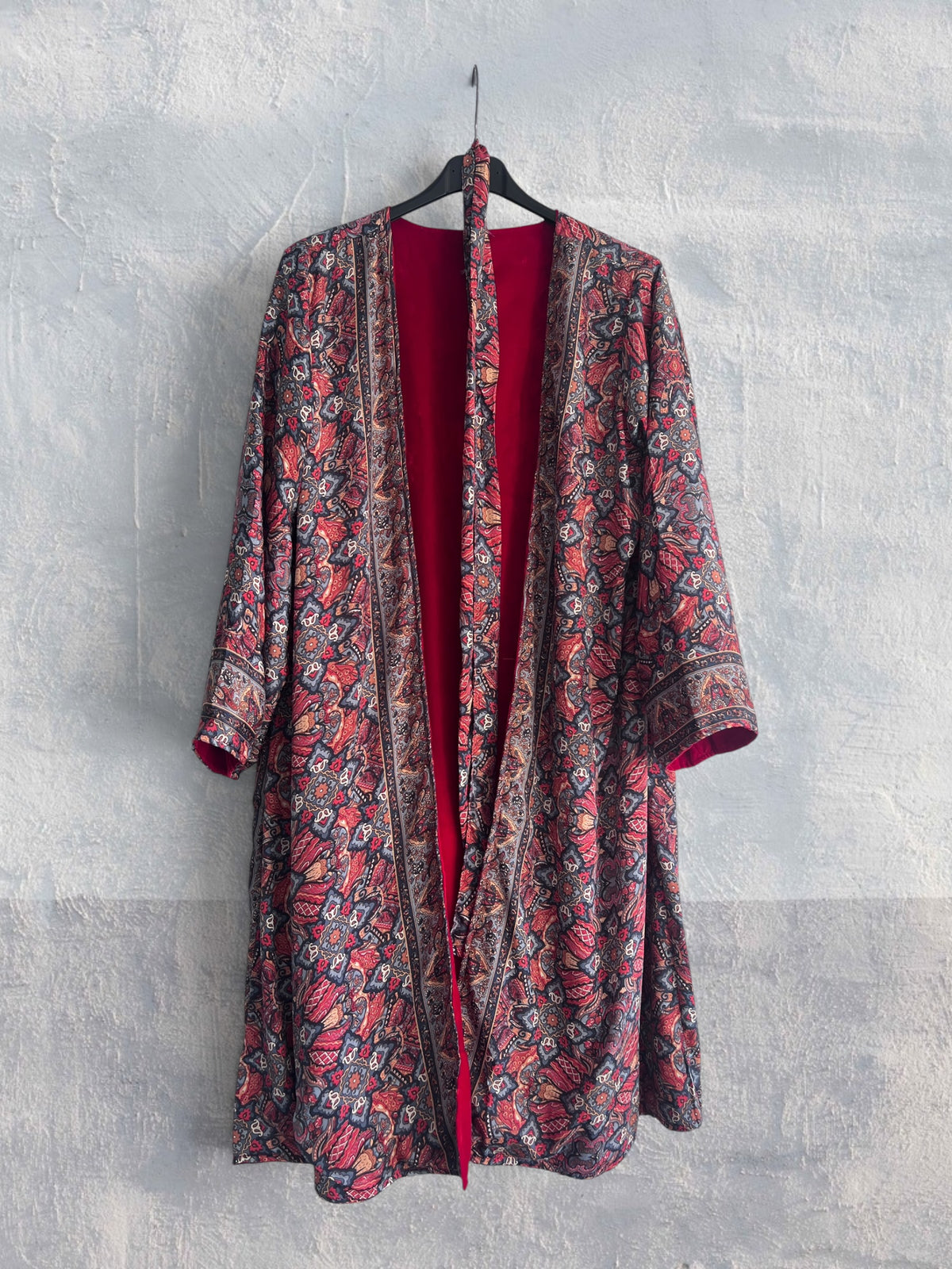 Kimono terciopelo medio largo reversible FUEGO