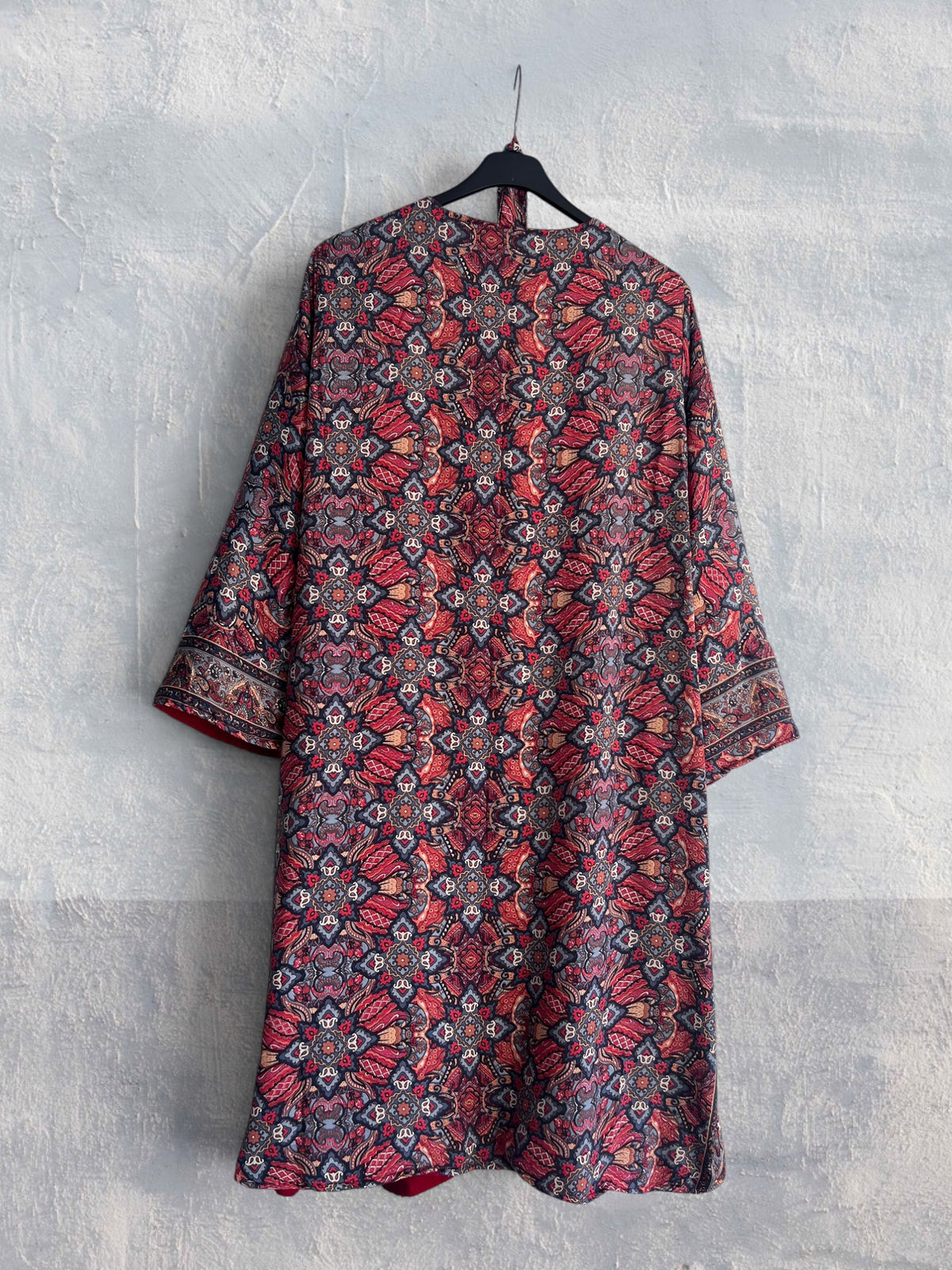 Kimono terciopelo medio largo reversible FUEGO