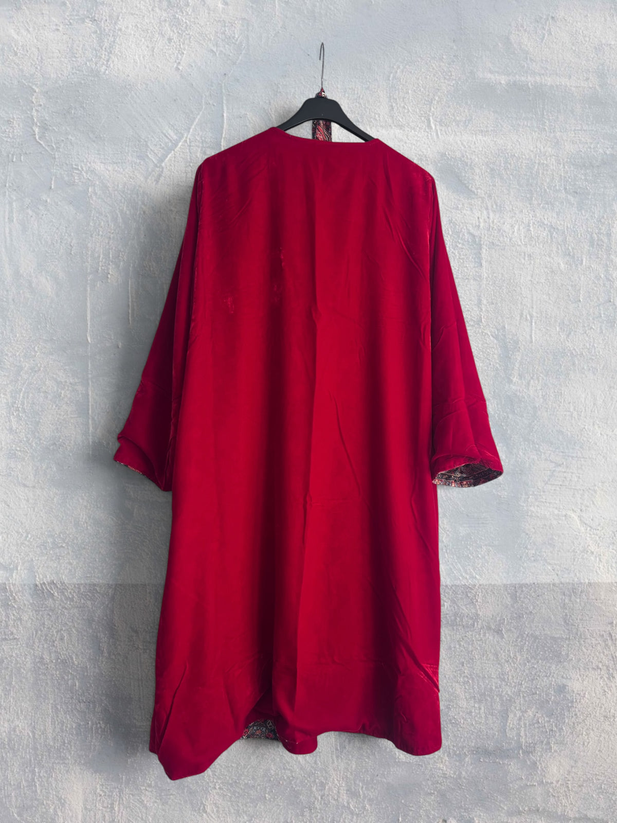 Kimono terciopelo medio largo reversible FUEGO
