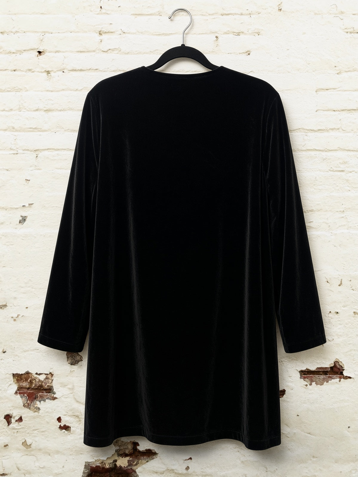 Kimono Corto Reversible – Terciopelo Negro & Seda Estampada