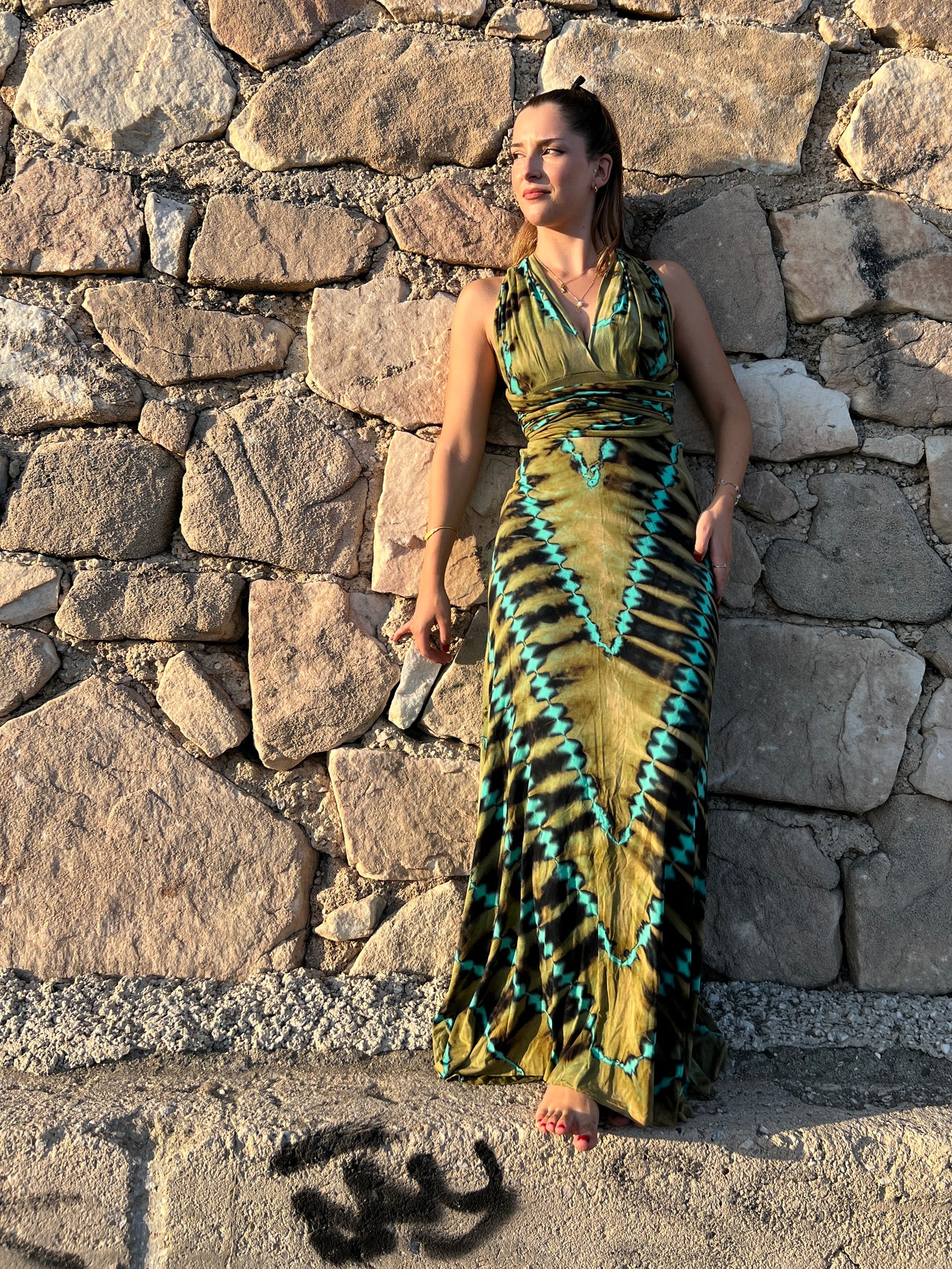 Vestido Multifuncional “Aura Cambiante” — Largo en spandex tie-dye