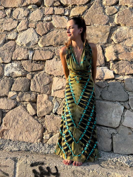 Vestido Multifuncional “Aura Cambiante” — Largo en spandex tie-dye
