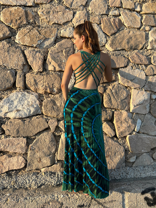 Vestido “Aura Solar” en Spandex Tie-Dy