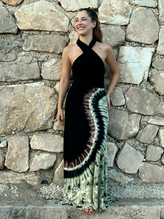 Vestido Multifuncional “Aura Cambiante” — Largo en spandex tie-dye