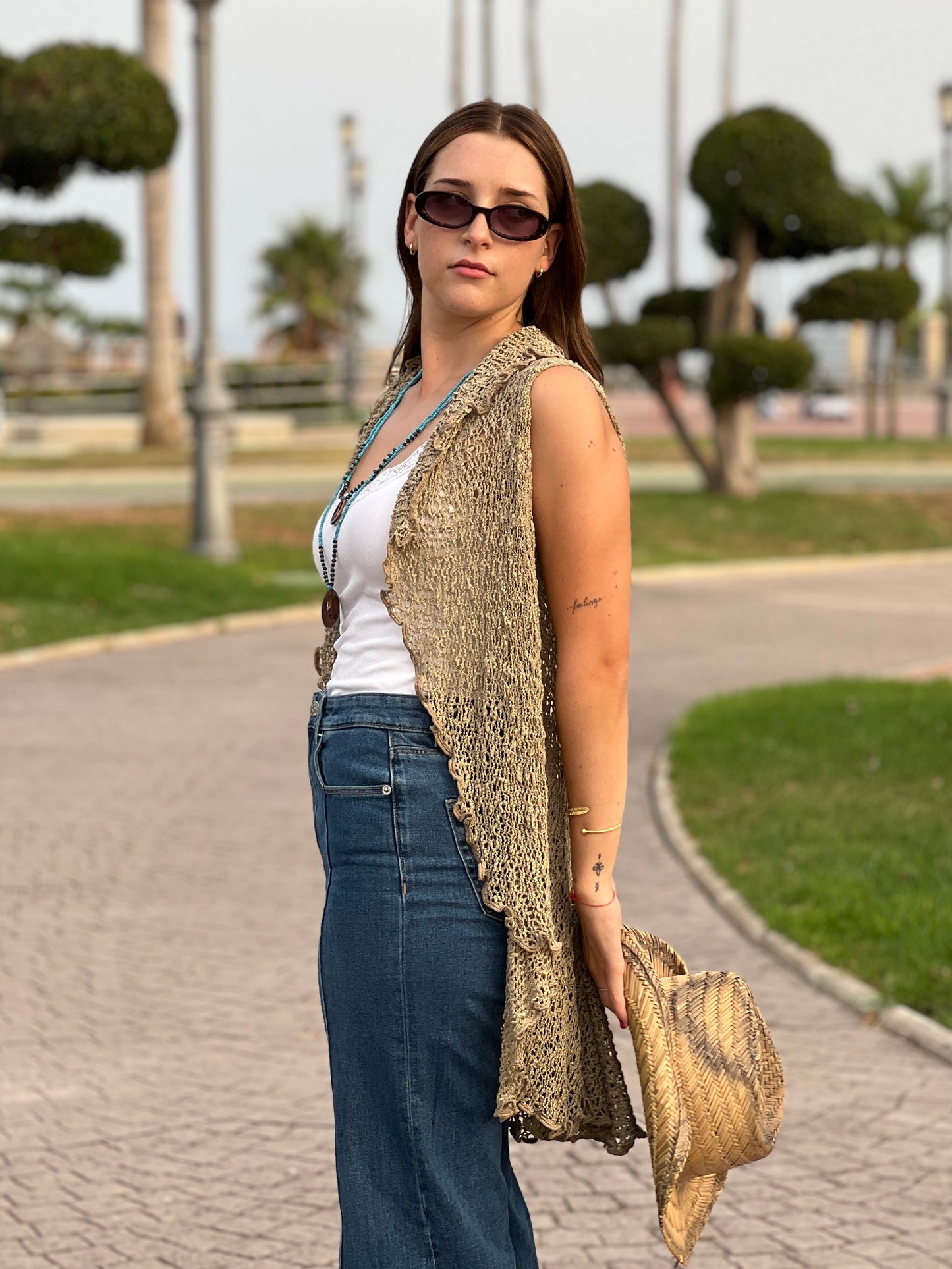 Chaleco circular de punto — el toque bohemio perfecto