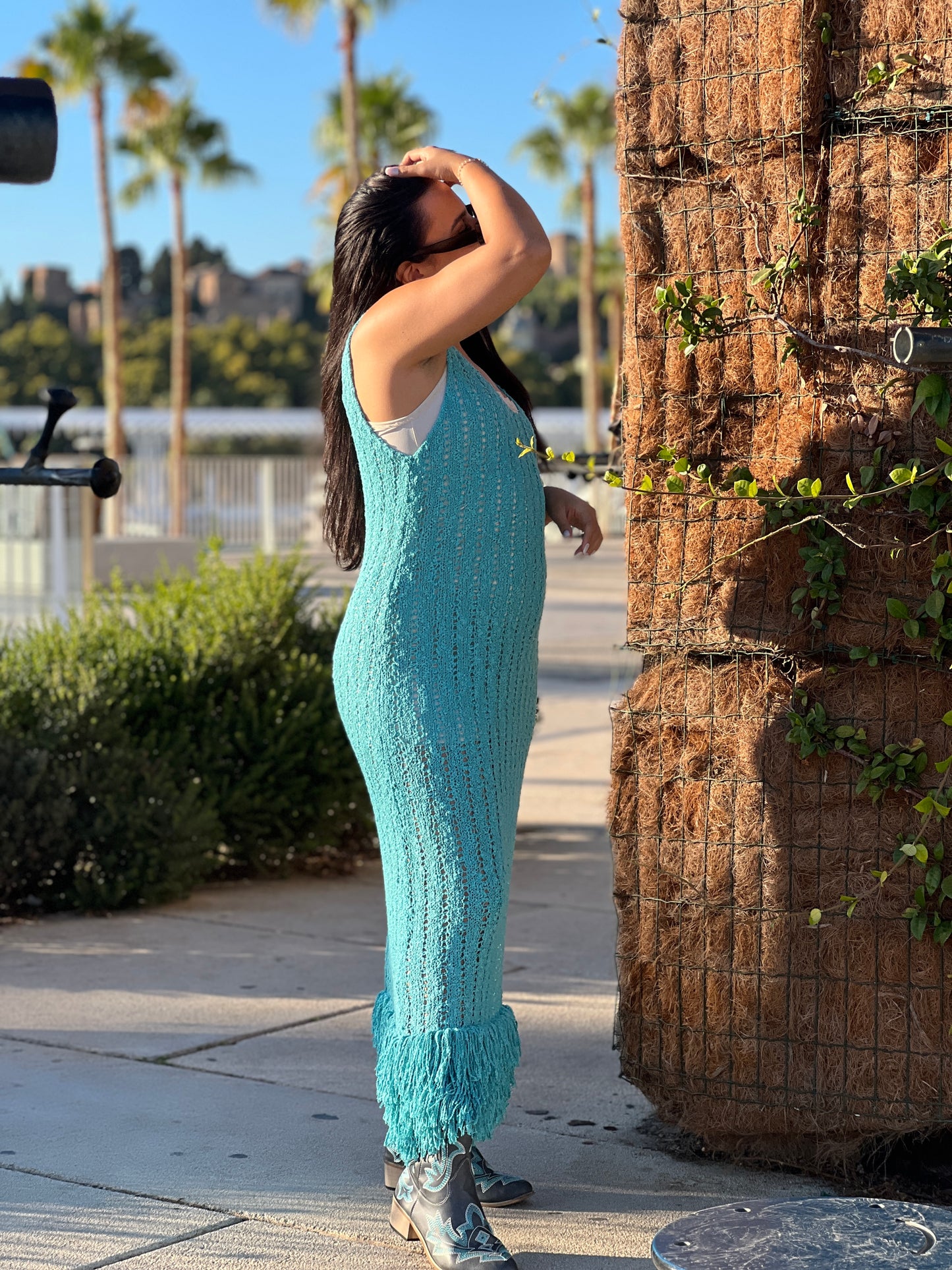 Vestido boho con flecos largo estilo boho