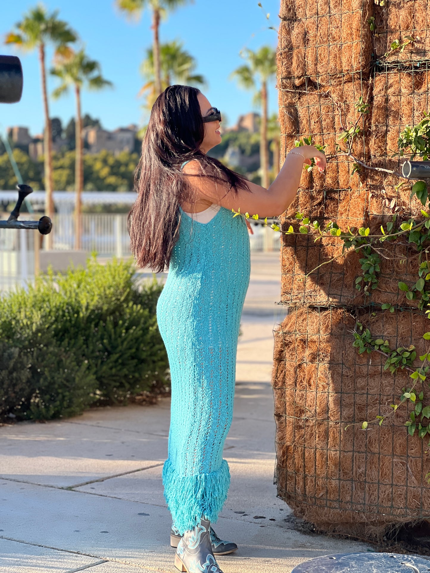 Vestido boho con flecos largo estilo boho