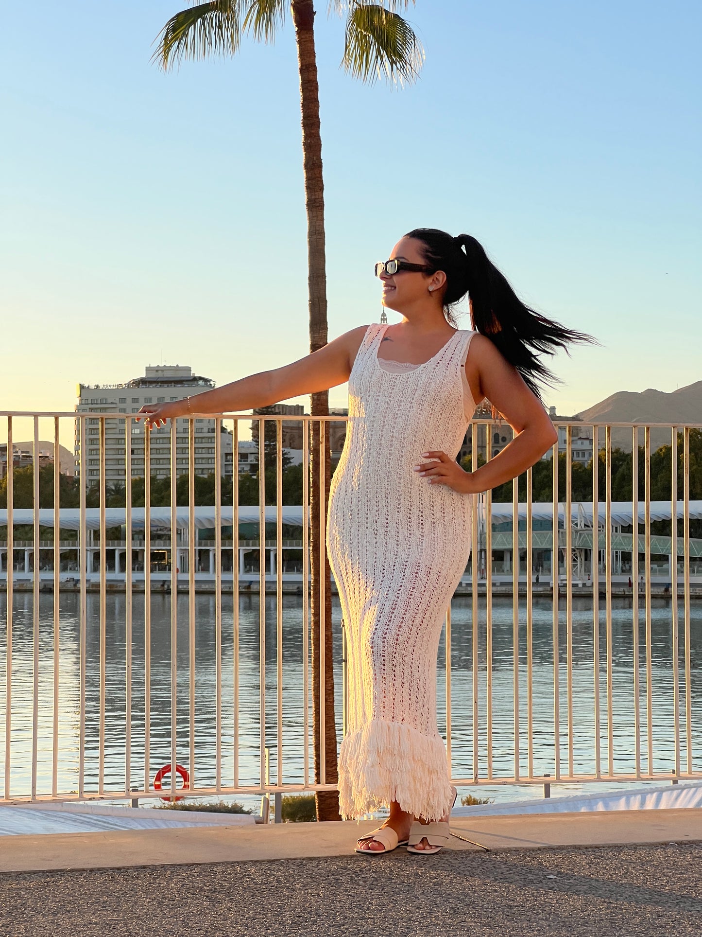 Vestido boho con flecos largo estilo boho