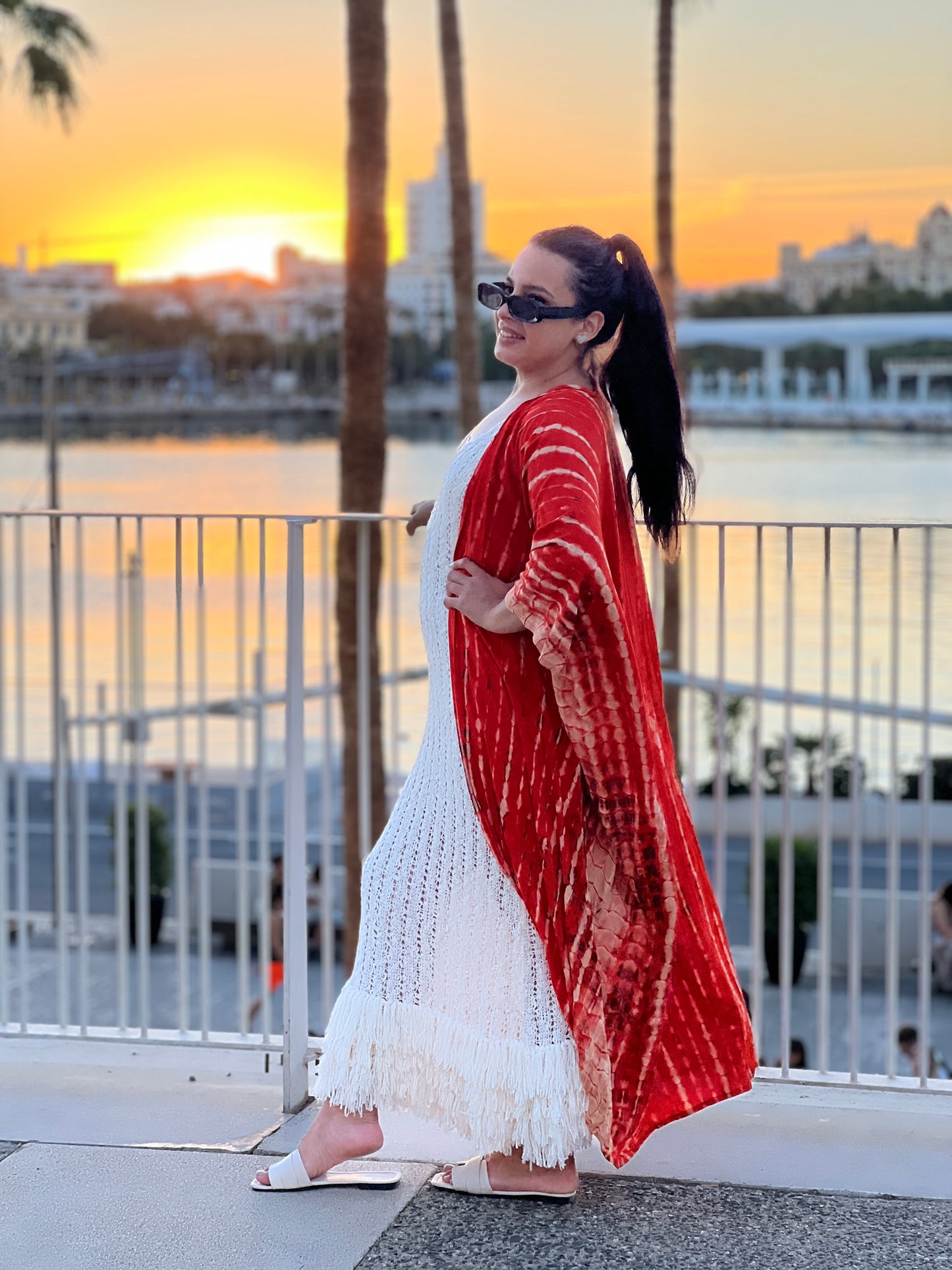 Kimono largo de rayón Tie-Dye, estilo y comodidad