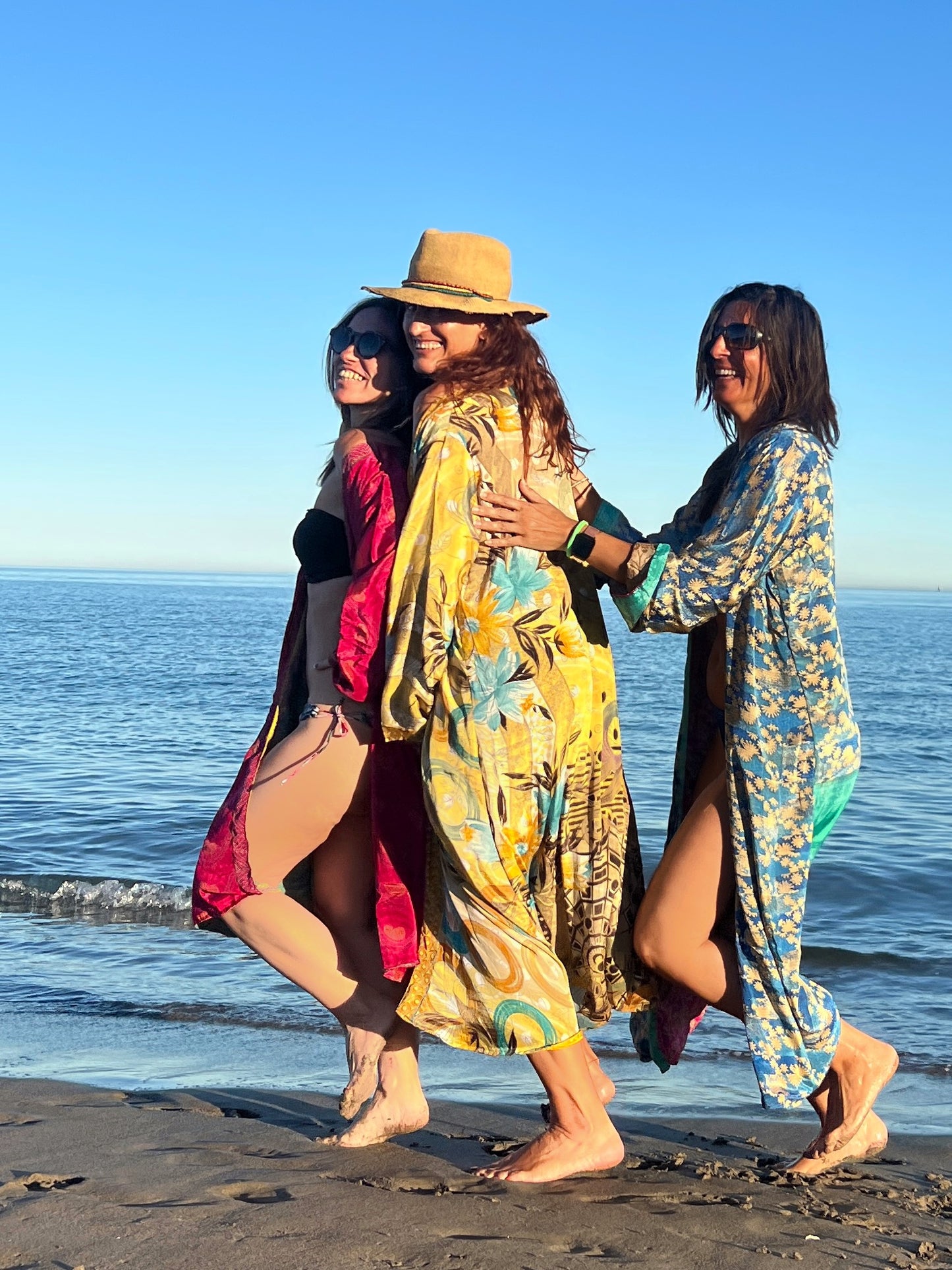 Kimono reversible largo de seda reciclada Mexico city