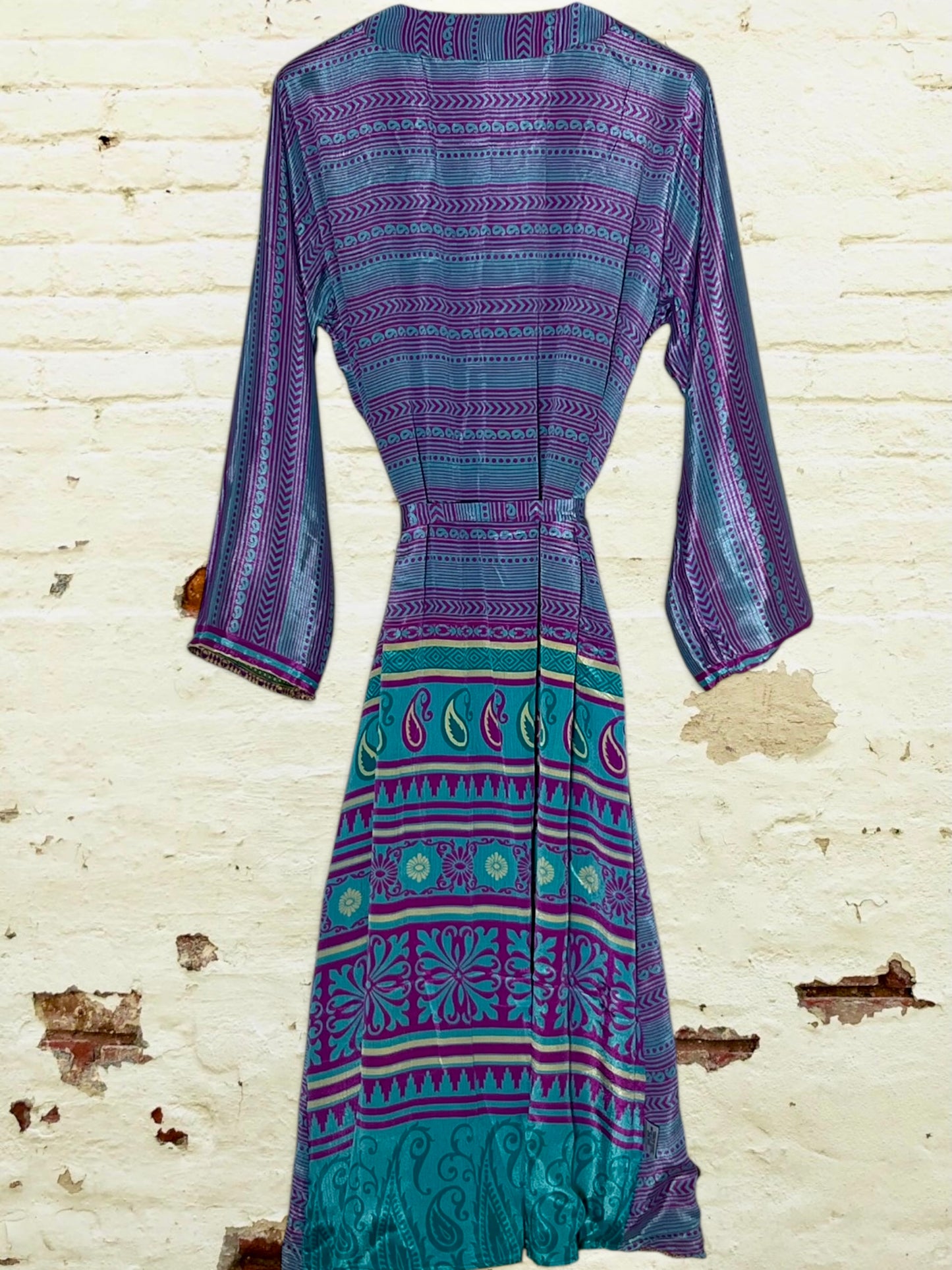 Kimono de seda reciclada Reversible Paris