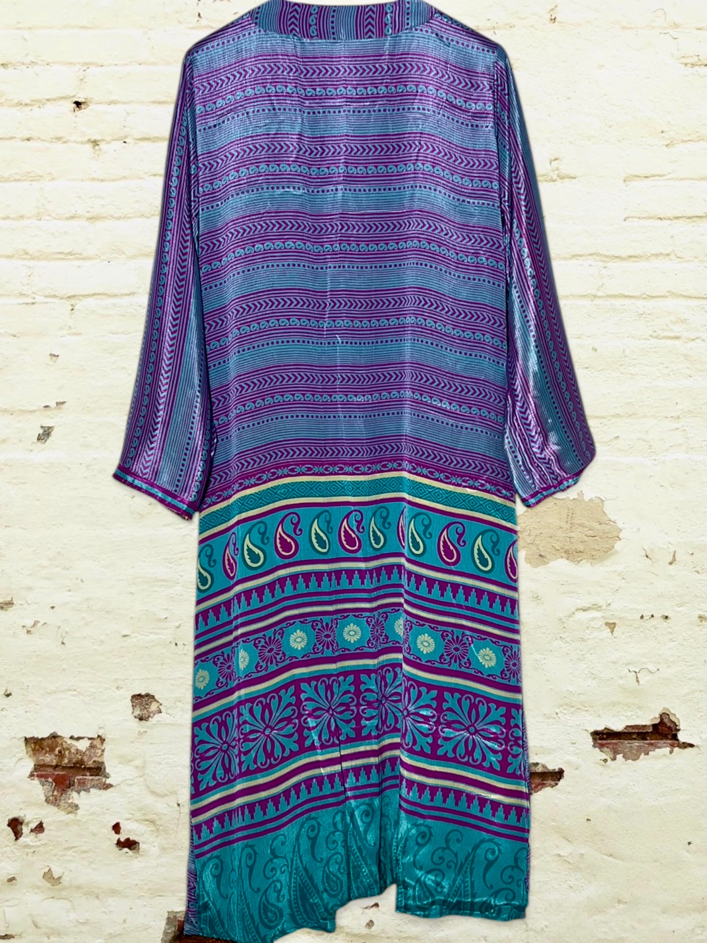 Kimono de seda reciclada Reversible Paris