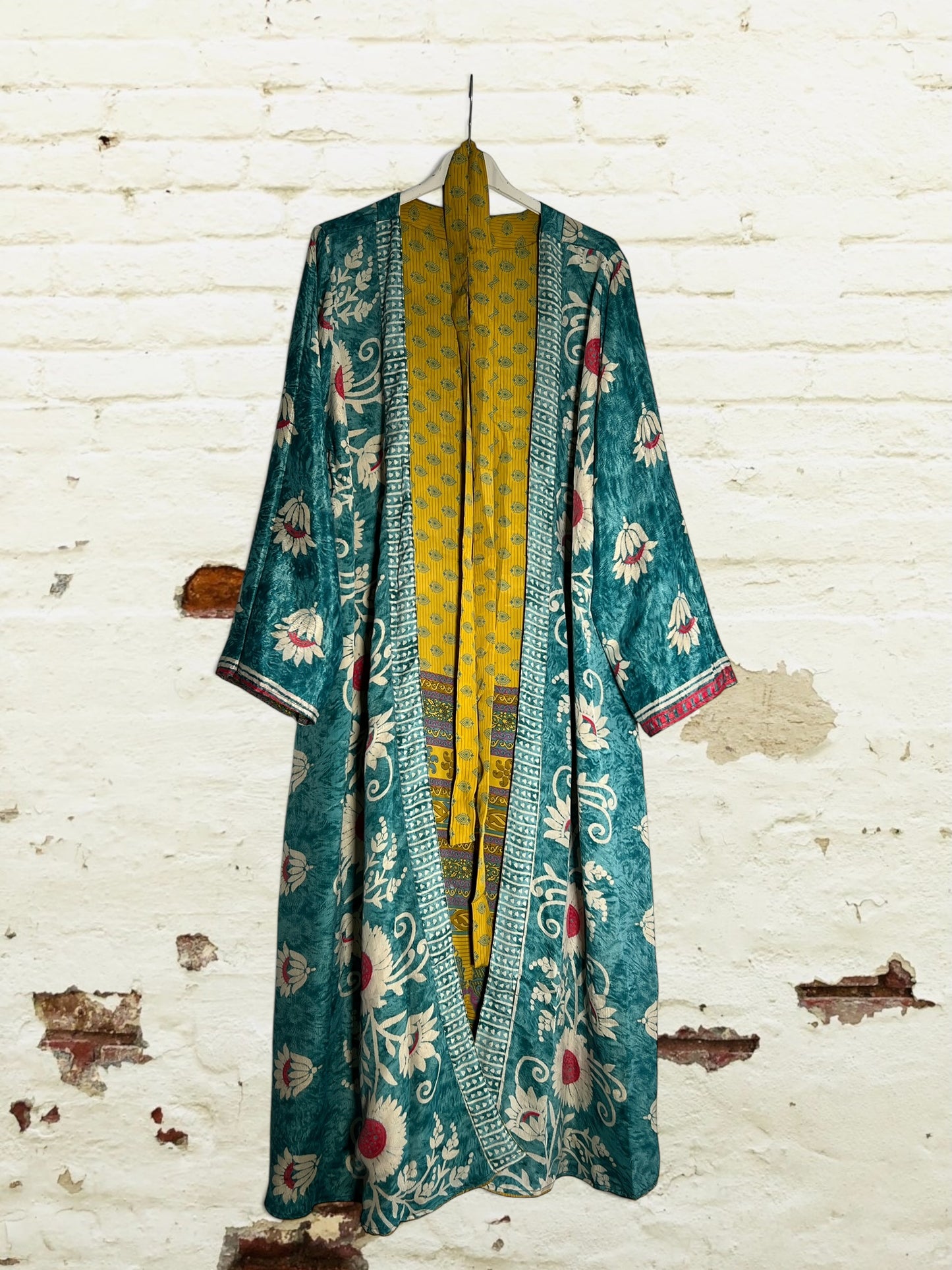 Kimono de seda reciclada Reversible Japan