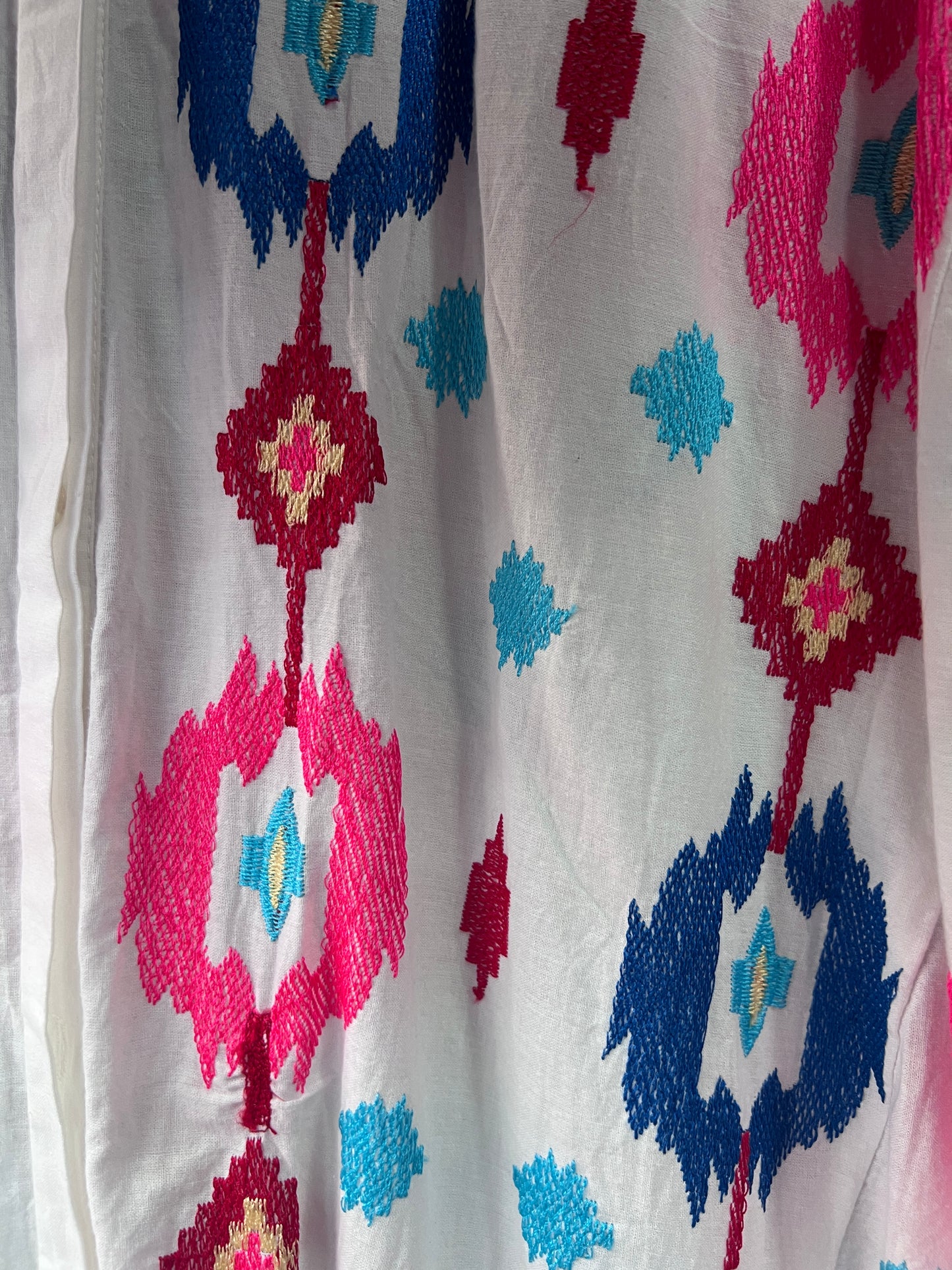 Vestido camisero de algodón bordado Cairo