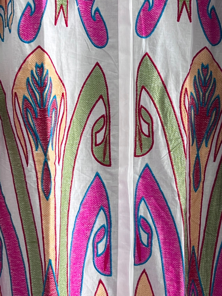 Vestido camisero Cisne de algodón bordado