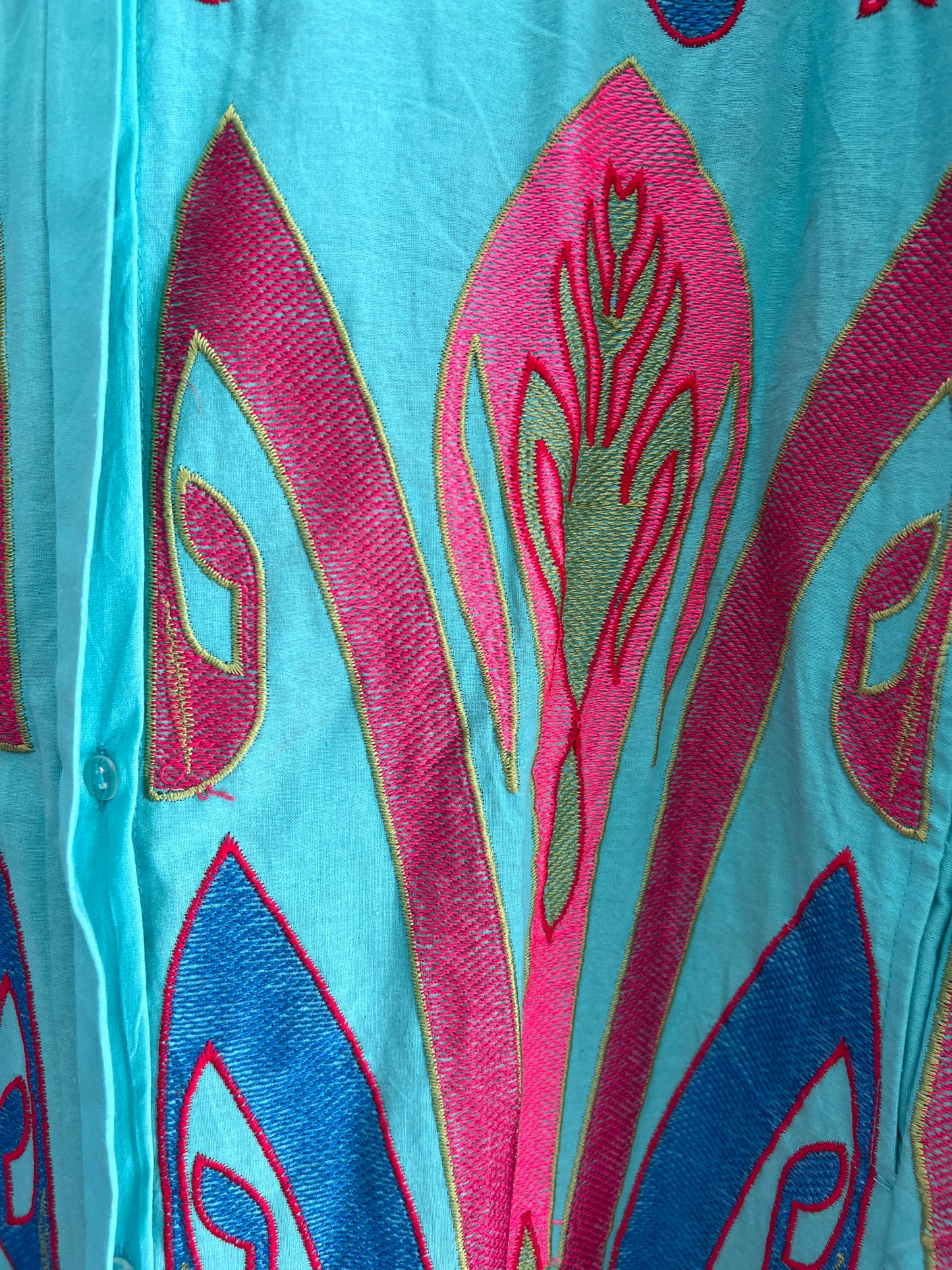 Vestido camisero Cisne de algodón bordado
