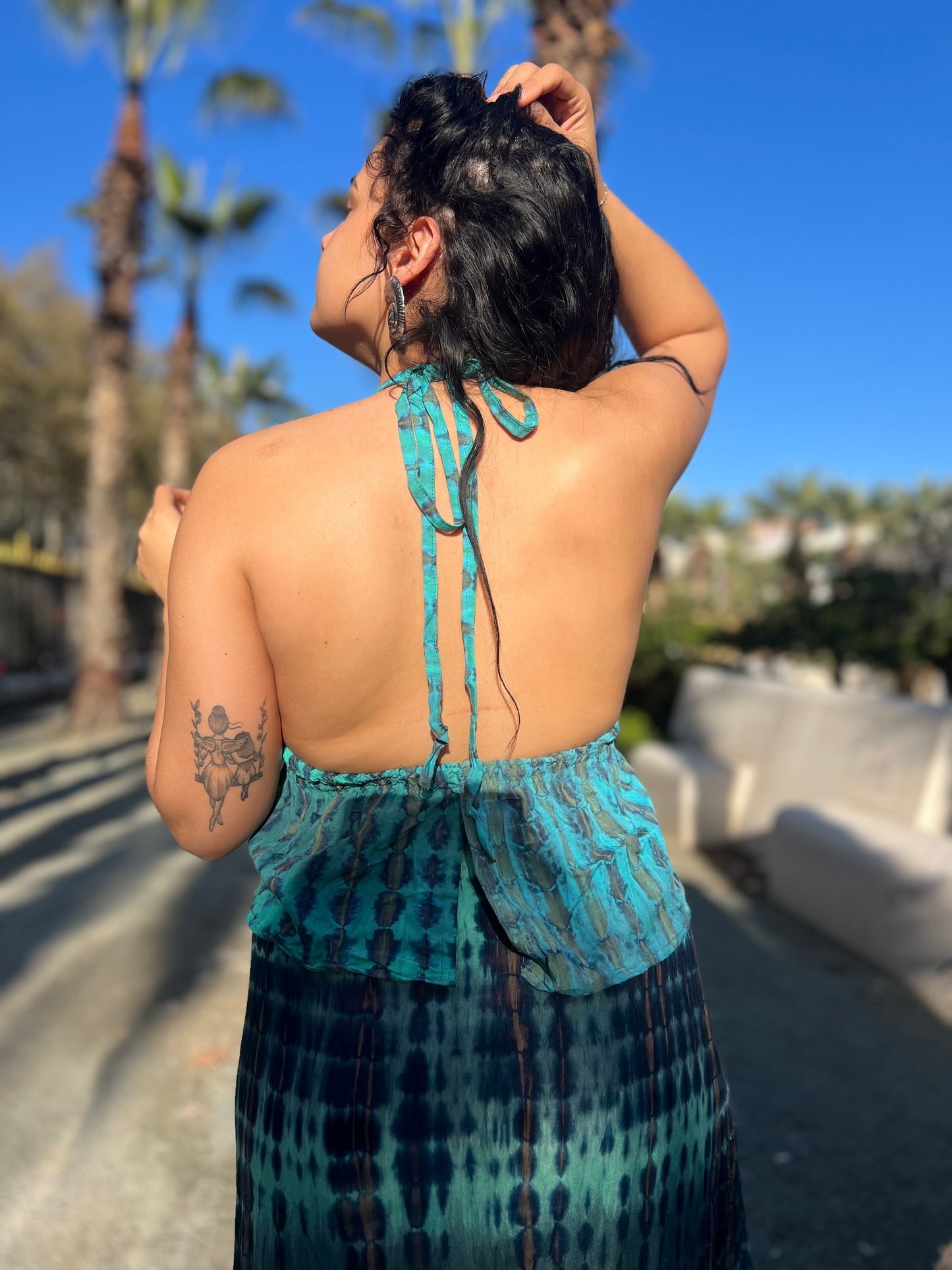 Blusa Halter Tie-Dye de Rayon