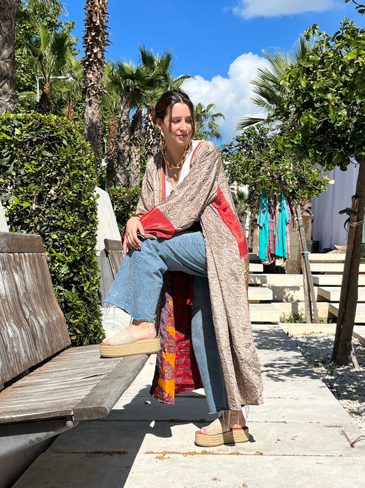 Kimono de seda reciclada Reversible New York