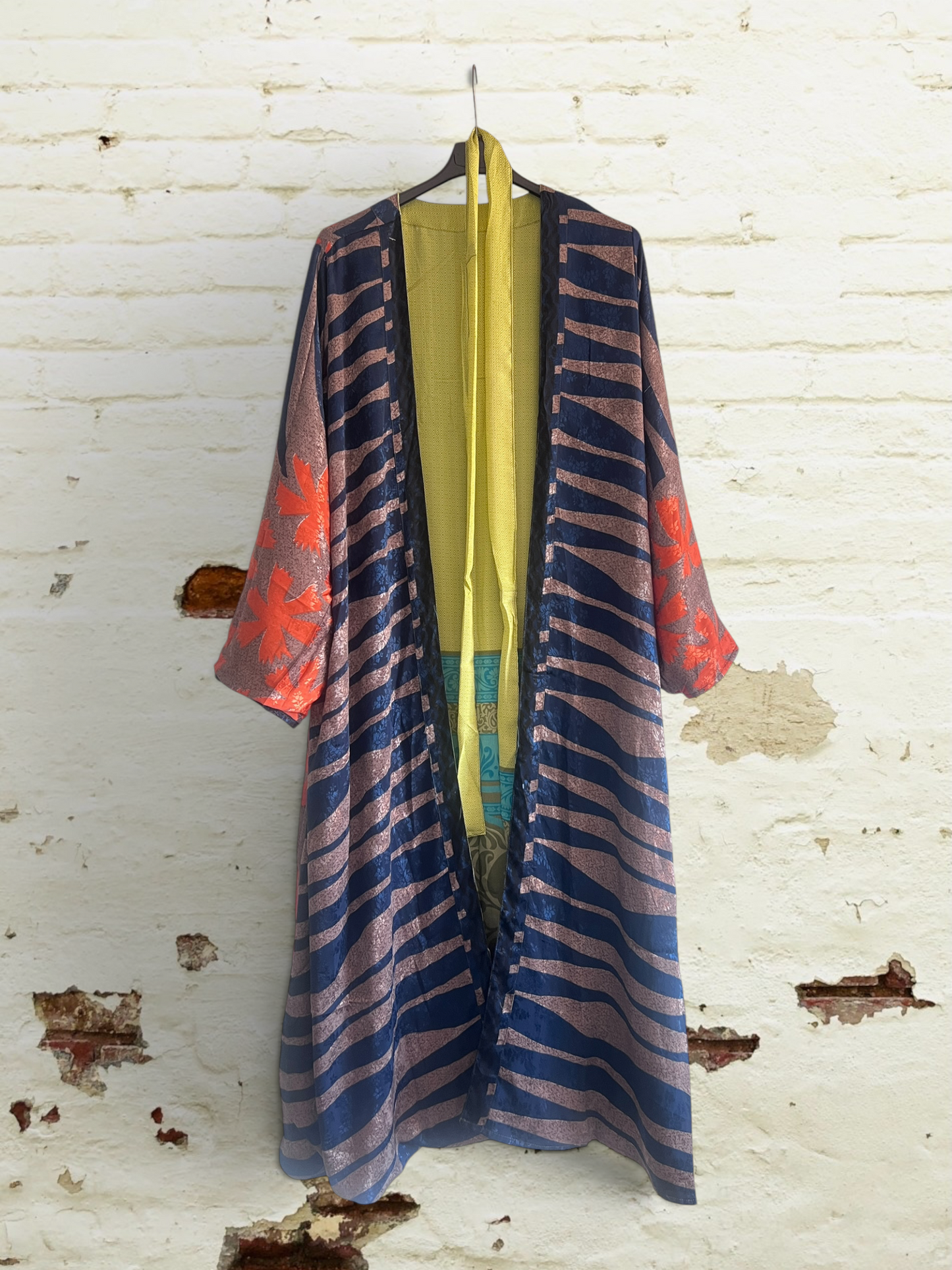 Kimono de seda reciclada Reversible Japan