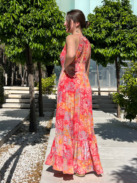 Vestido largo en seda fría – Talla única