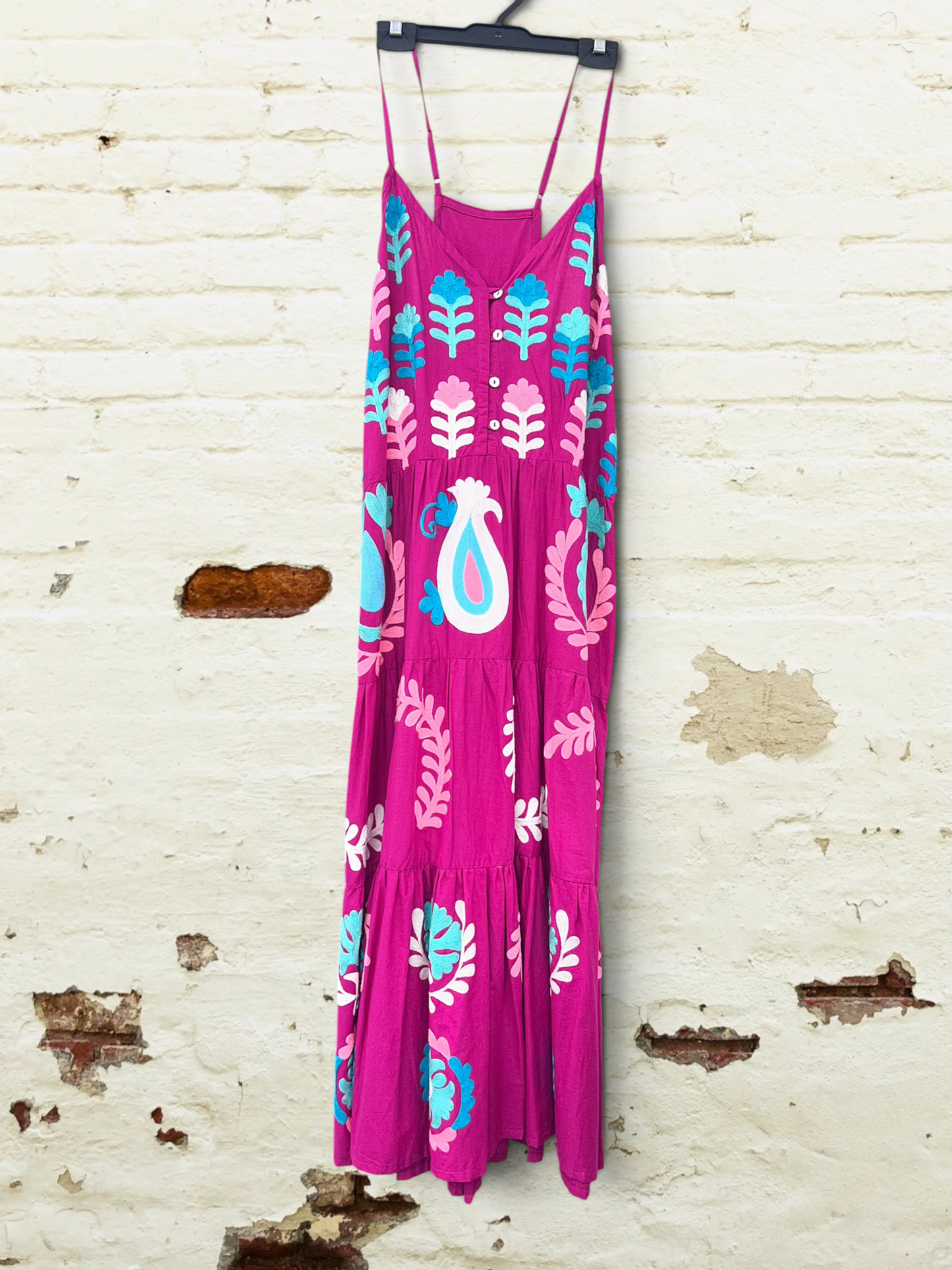 Vestido Bordado de Algodón 100% – Hecho en India