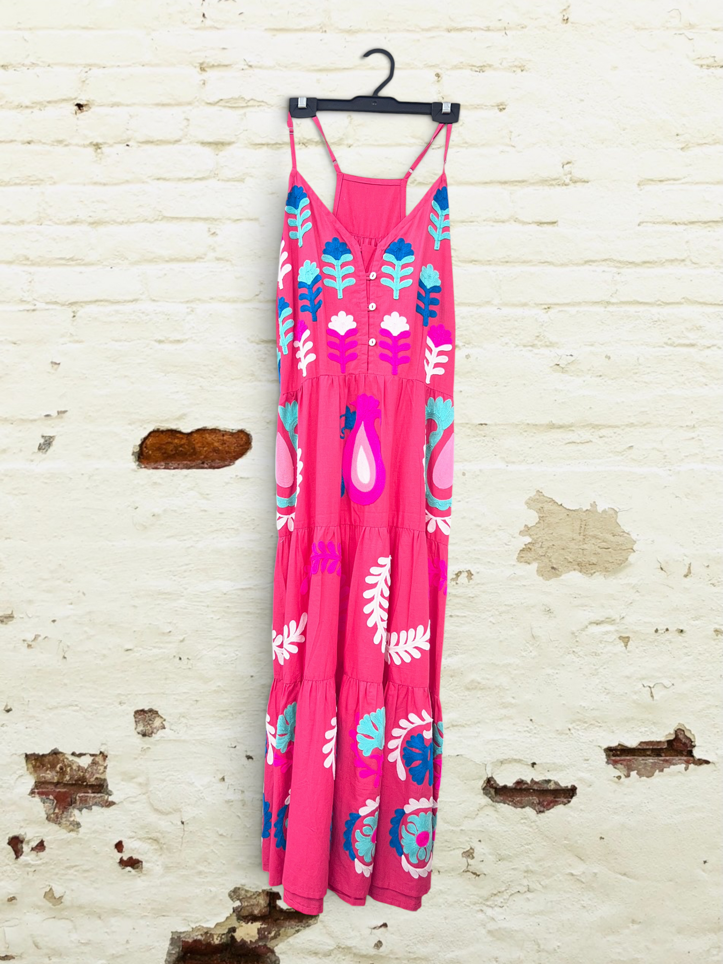 Vestido Bordado de Algodón 100% – Hecho en India