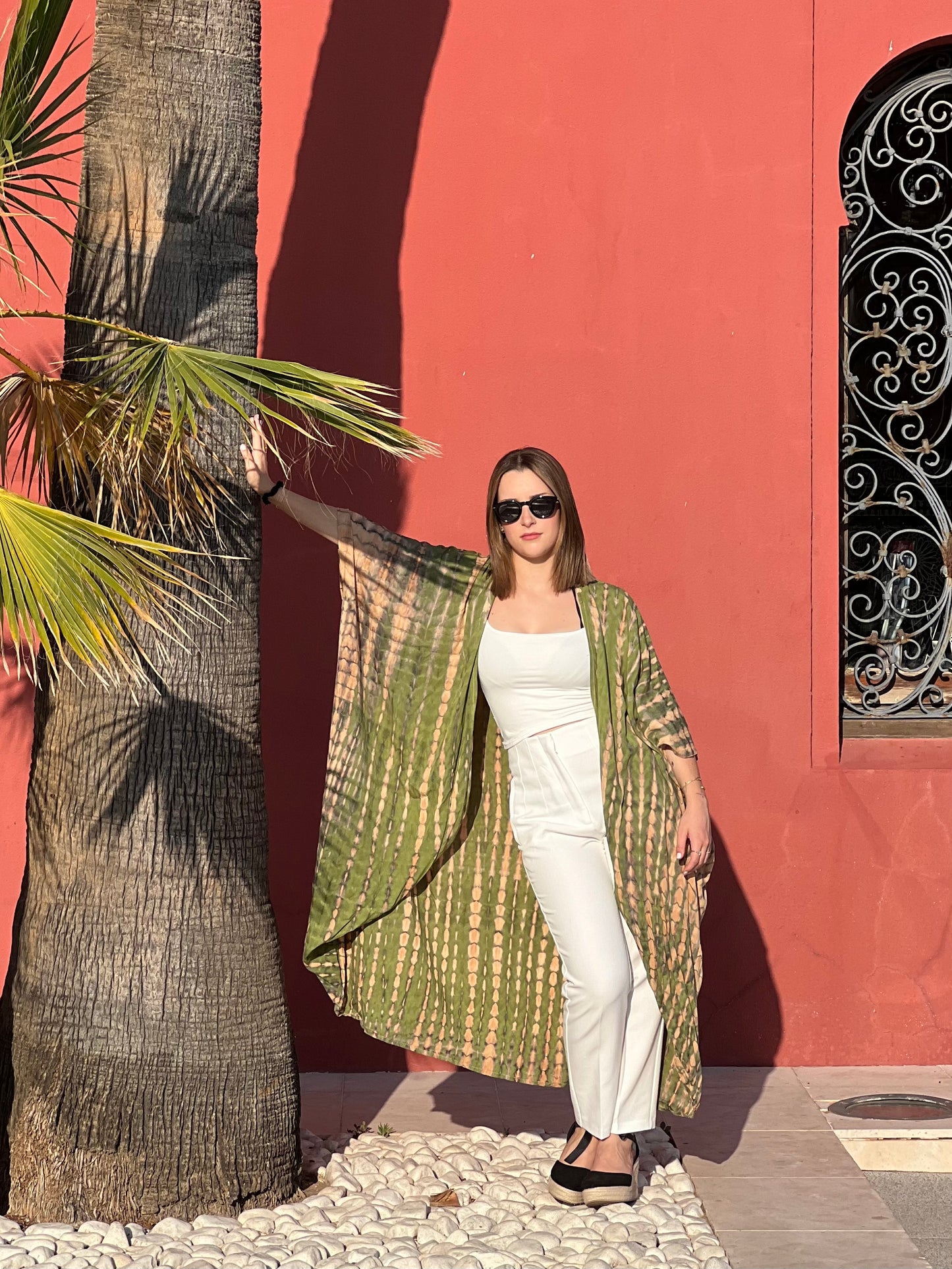 Kimono largo de rayón Tie-Dye, estilo y comodidad
