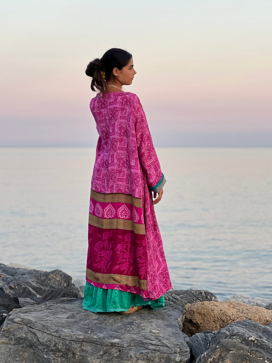 Kimono de seda reciclada Reversible Sardegna