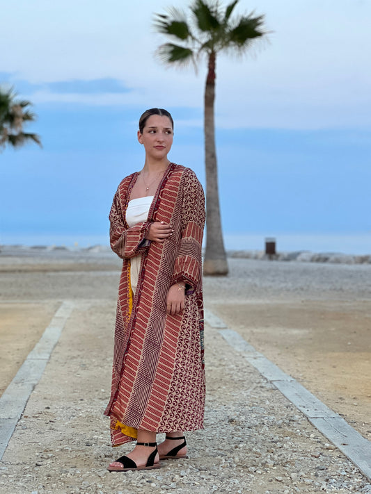 1 Kimono de seda reciclada Reversible Desierto