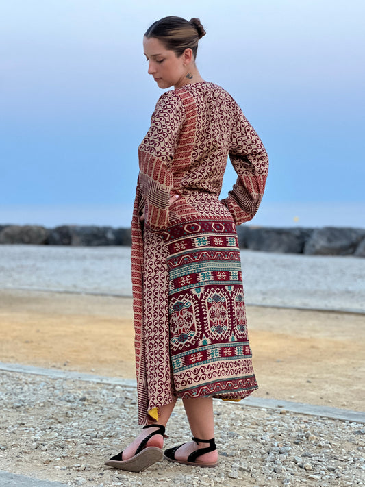 1 Kimono de seda reciclada Reversible Desierto