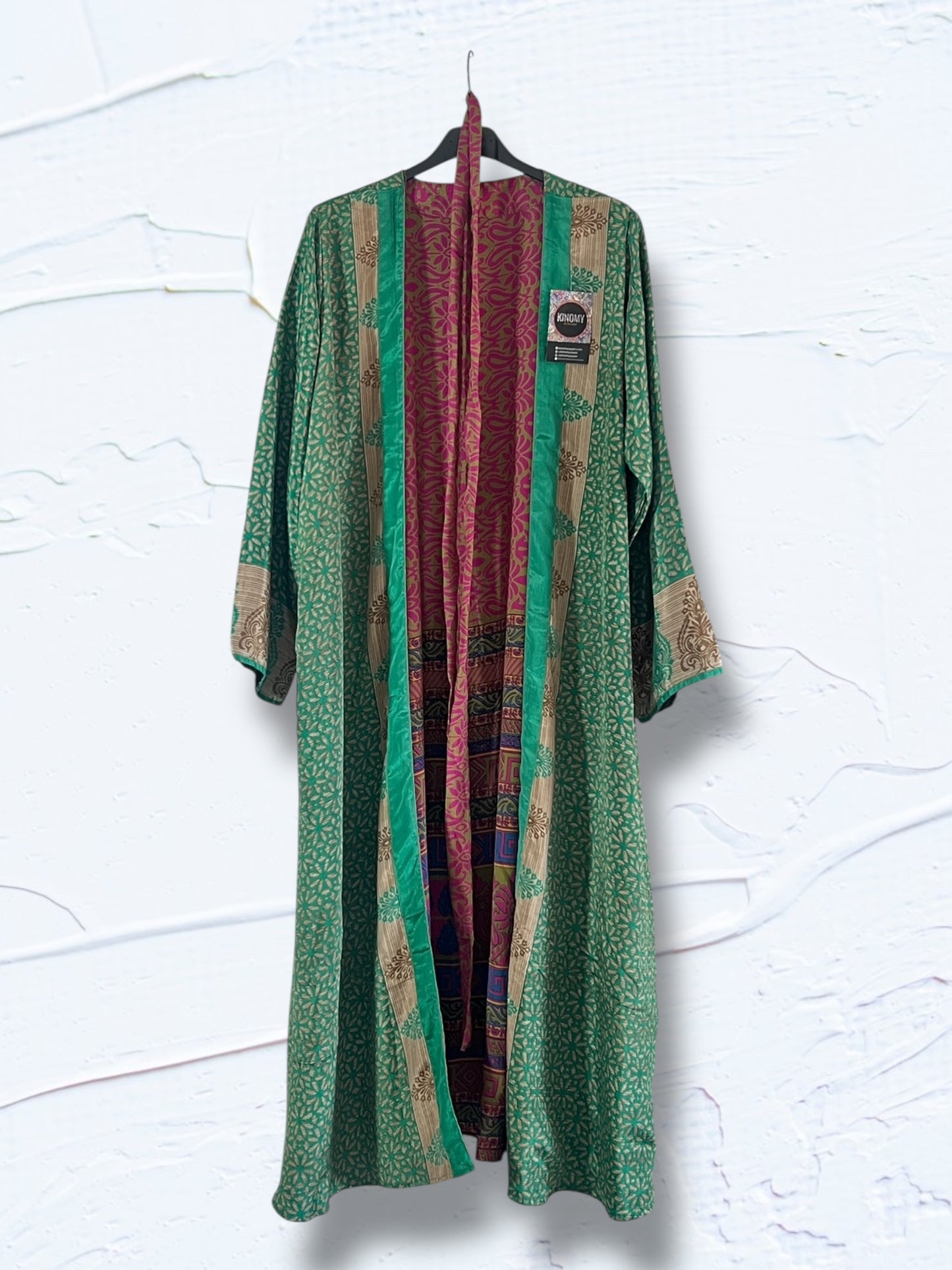 1 Kimono reversible de seda reciclada, XL Summer