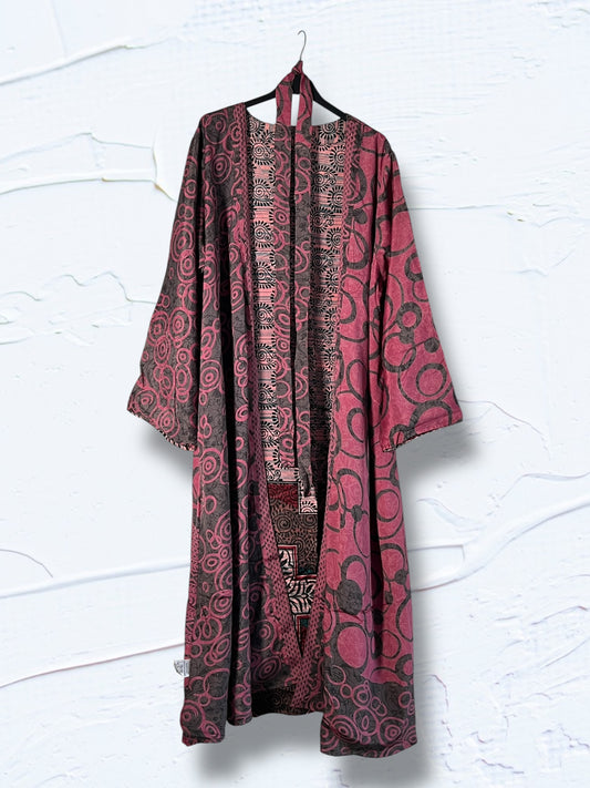 1 Kimono reversible de seda reciclada, XL Elegance