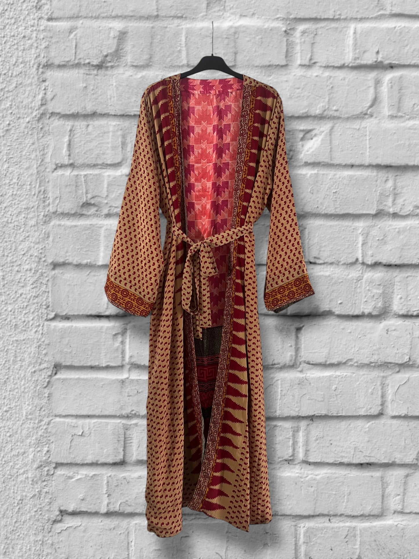 Kimono de seda reciclada Reversible Love