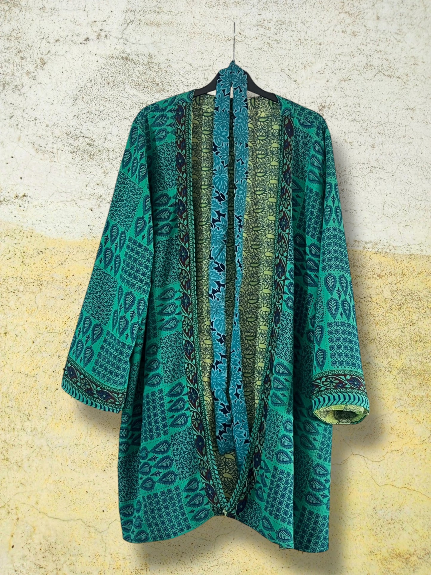 Kimono reversible corto Aguamarina