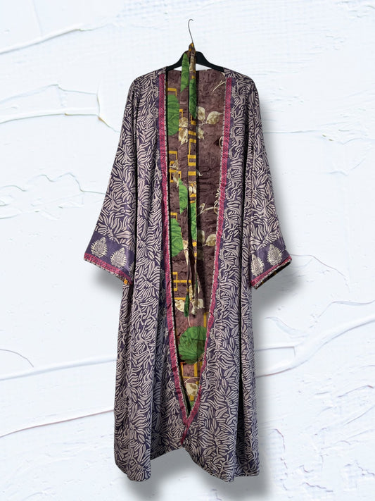 1 Kimono reversible de seda reciclada, XL Lilla