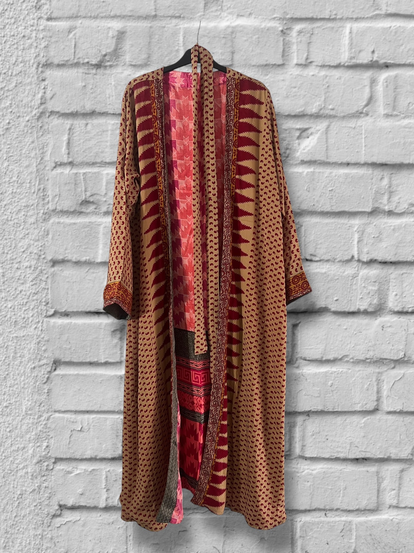 Kimono de seda reciclada Reversible Love