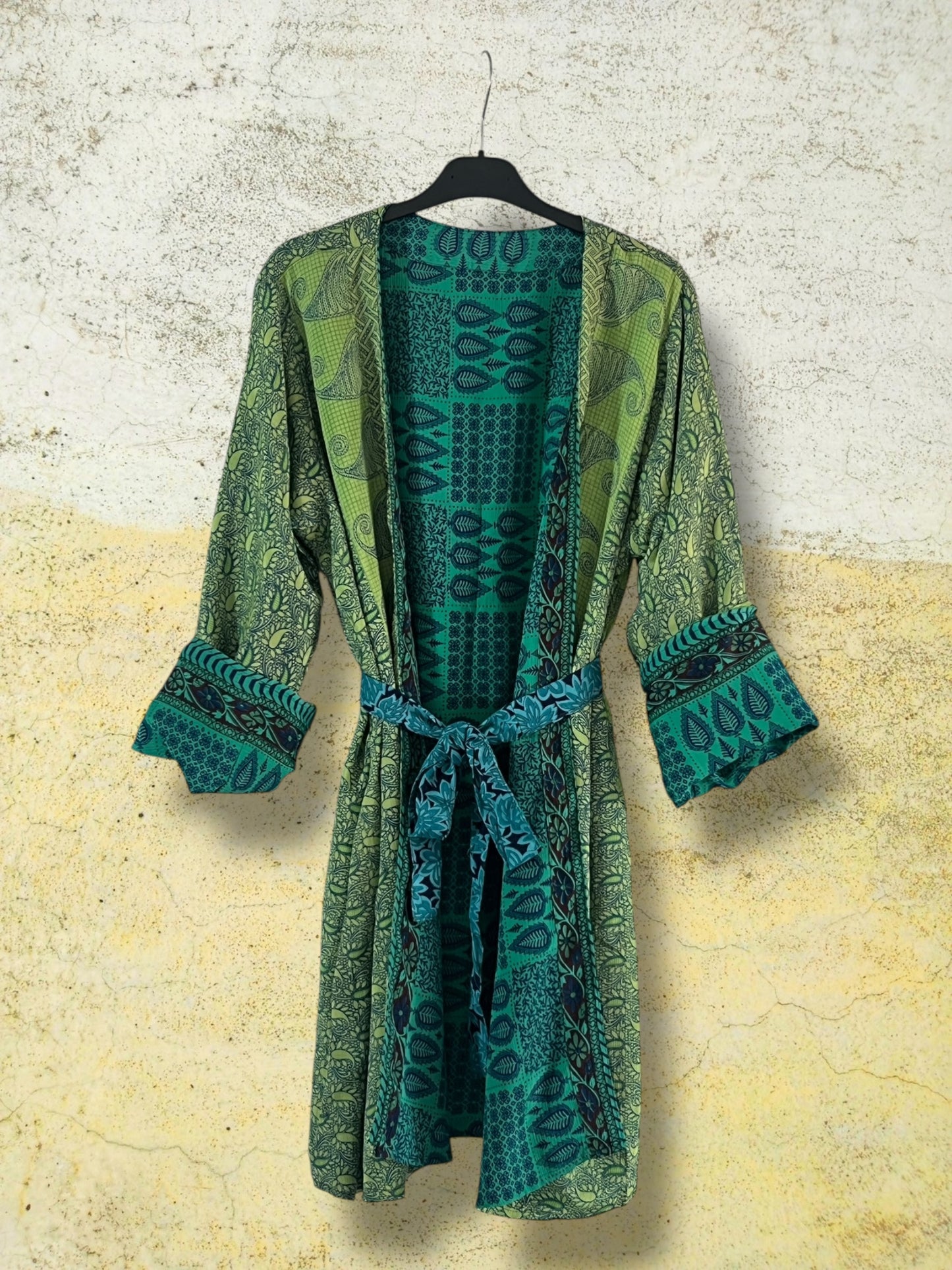 Kimono reversible corto Aguamarina