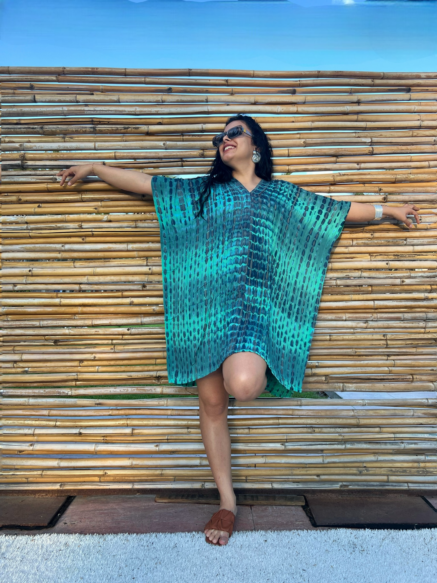 Caftan tie-dye corto
