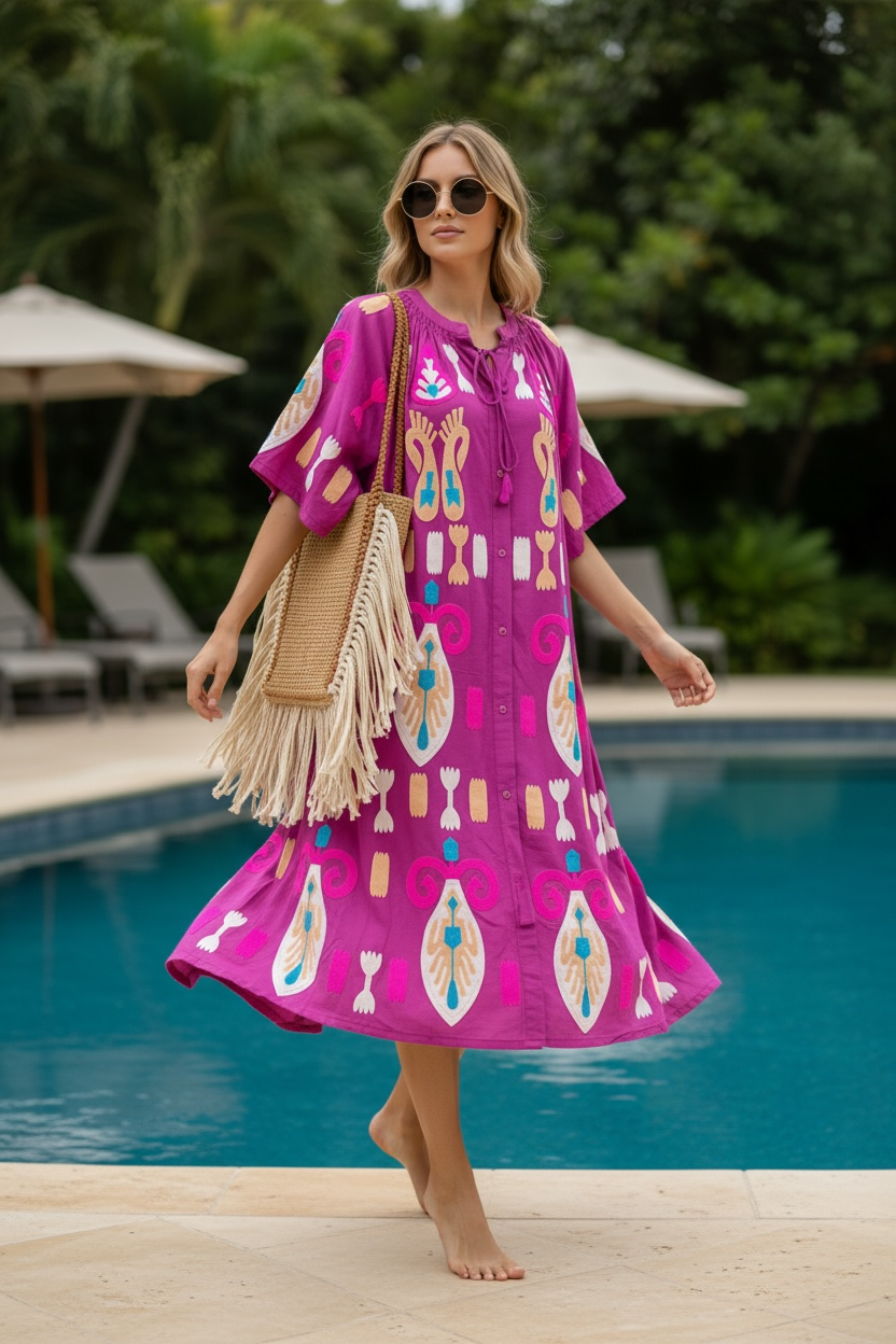 Vestido Camisero México Artesanal 100%