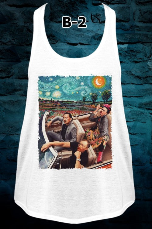 Camiseta de Tirantes Frida – Base Blanca y Estampados Variados